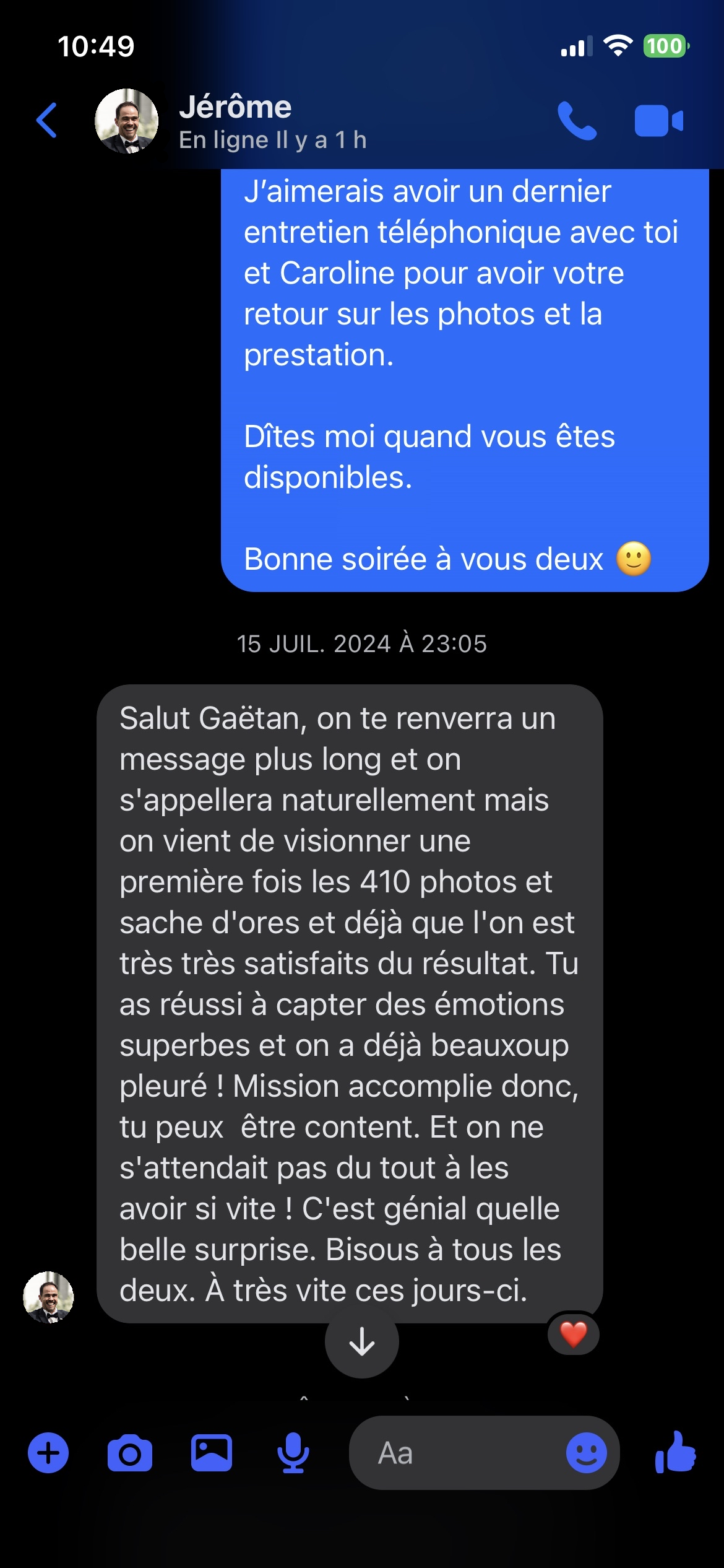 Avis Google de Jérôme